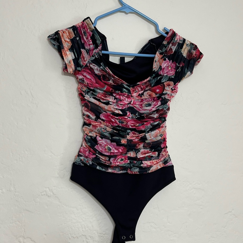 Express Floral Off The Shoulder Bodysuit